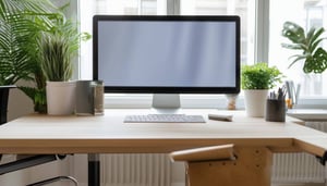 Office desk with computer